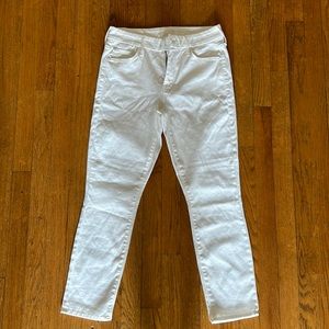 Mother the looker crop white jean